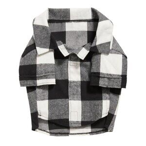 Dog Shirt Black and White Plaid Flannel Coordinating Pajamas JJ3412